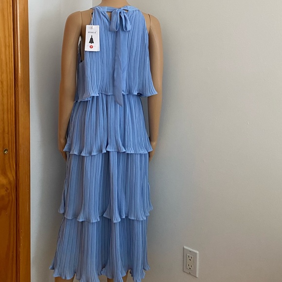 ZESICA Women's 2023 Sleeveless Halter Neck Ruffle Tiered Layed Chiffon Fl  Small - Picture 3 of 10